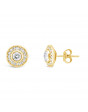 Round Halo Set Diamond Earrings, in 18ct Yellow Gold. Tdw 1.0ct